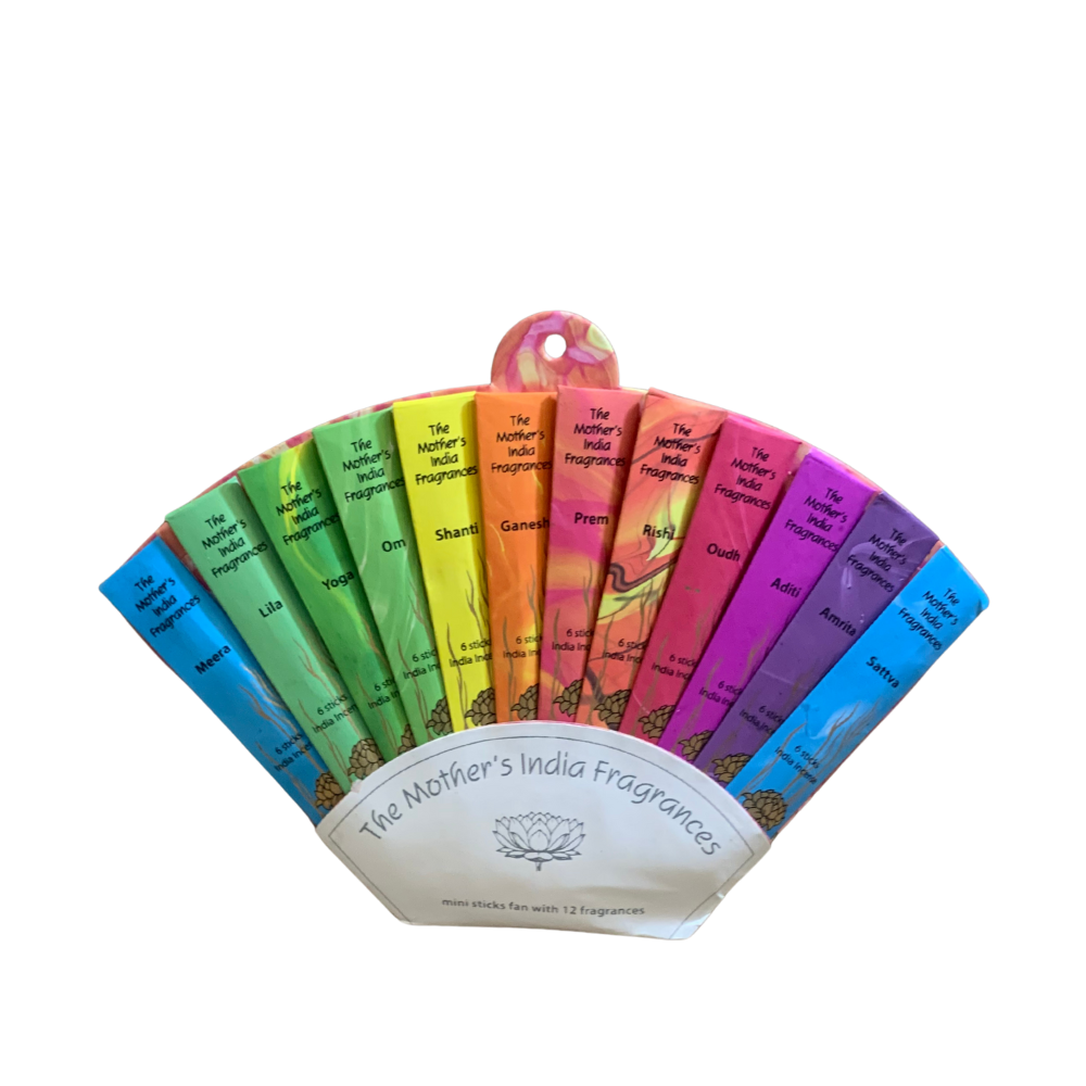 The Mother's India Fragrances - fan with twelve fragrances