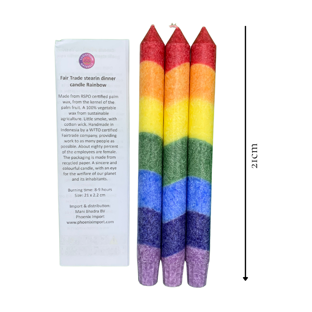 Set of 3 Rainbow Candles - Unscented