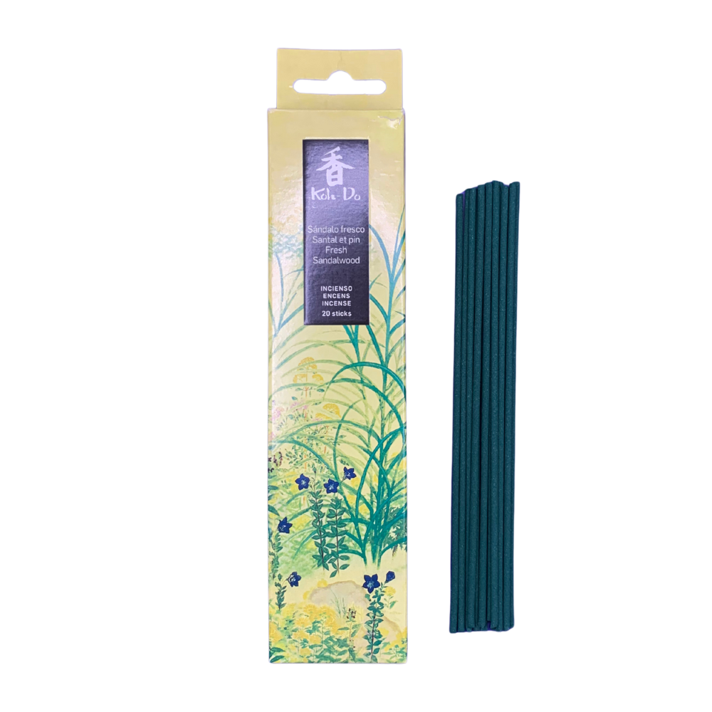 Koh Do Fresh Sandalwood - Japanese Incense Sticks (20) - Sandalwood Pine - Minimal Smoke