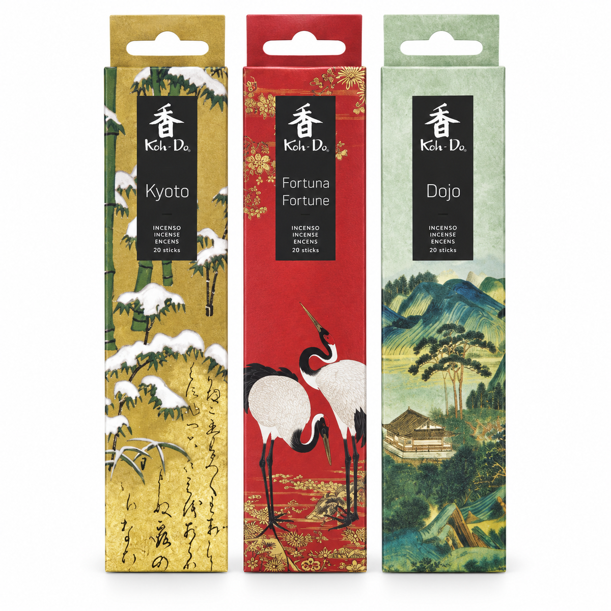 Koh-Do Harmony Incense Set – 3 Packs (Kyoto · Dojo · Fortune)