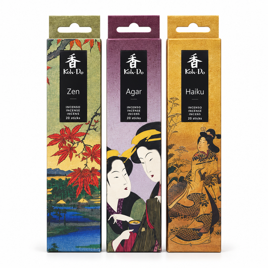 Koh-Do Deep Meditation Incense Set – 3 Packs (Haiku · Zen · Agar)