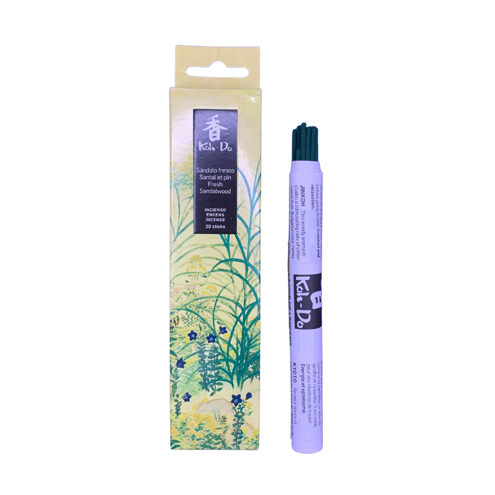 Koh Do Fresh Sandalwood - Japanese Incense Sticks (20) - Sandalwood Pine - Minimal Smoke