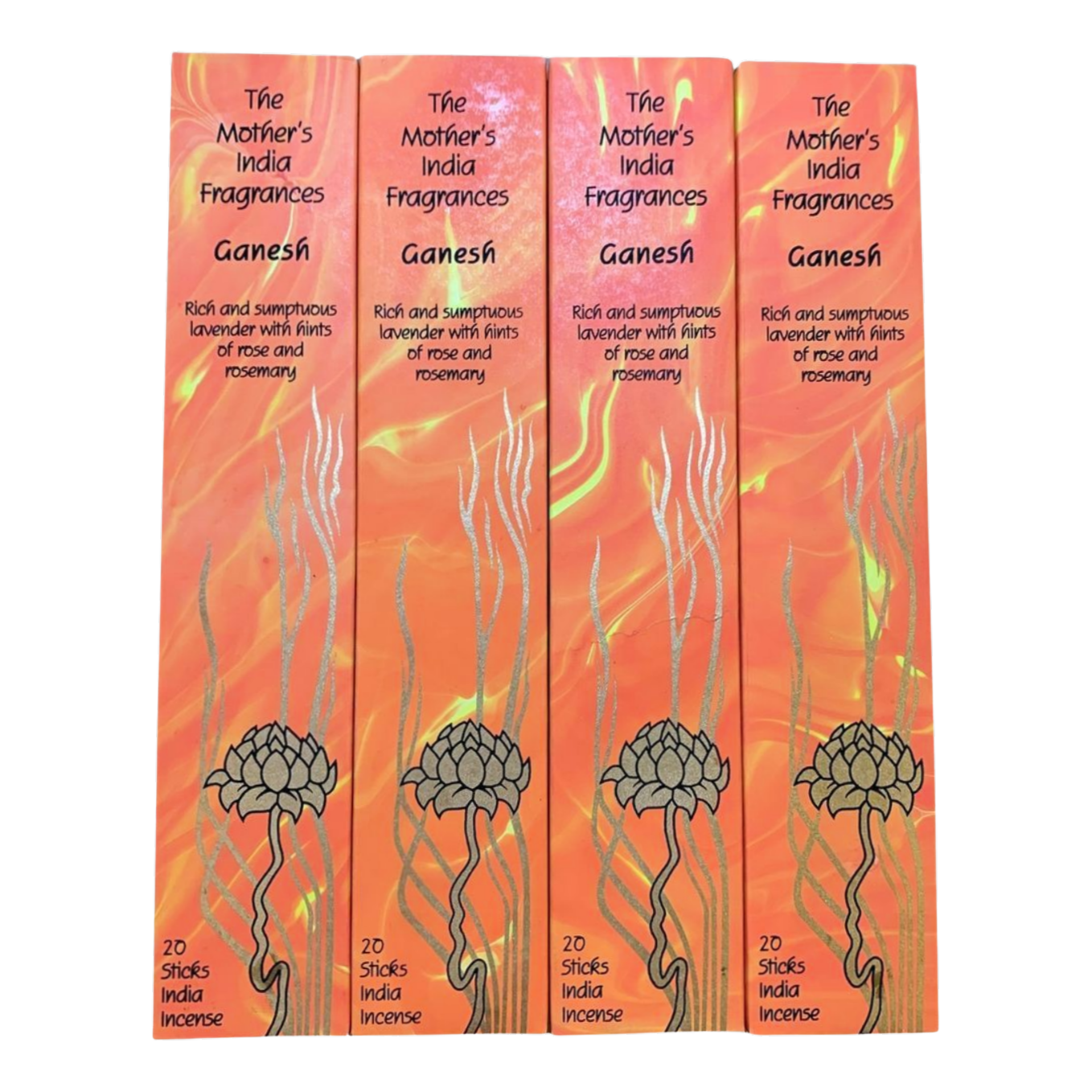 Mother's India Ganesh - Lavender, Rose, Patchouli & Amber Blend (20 Sticks) Fair Trade