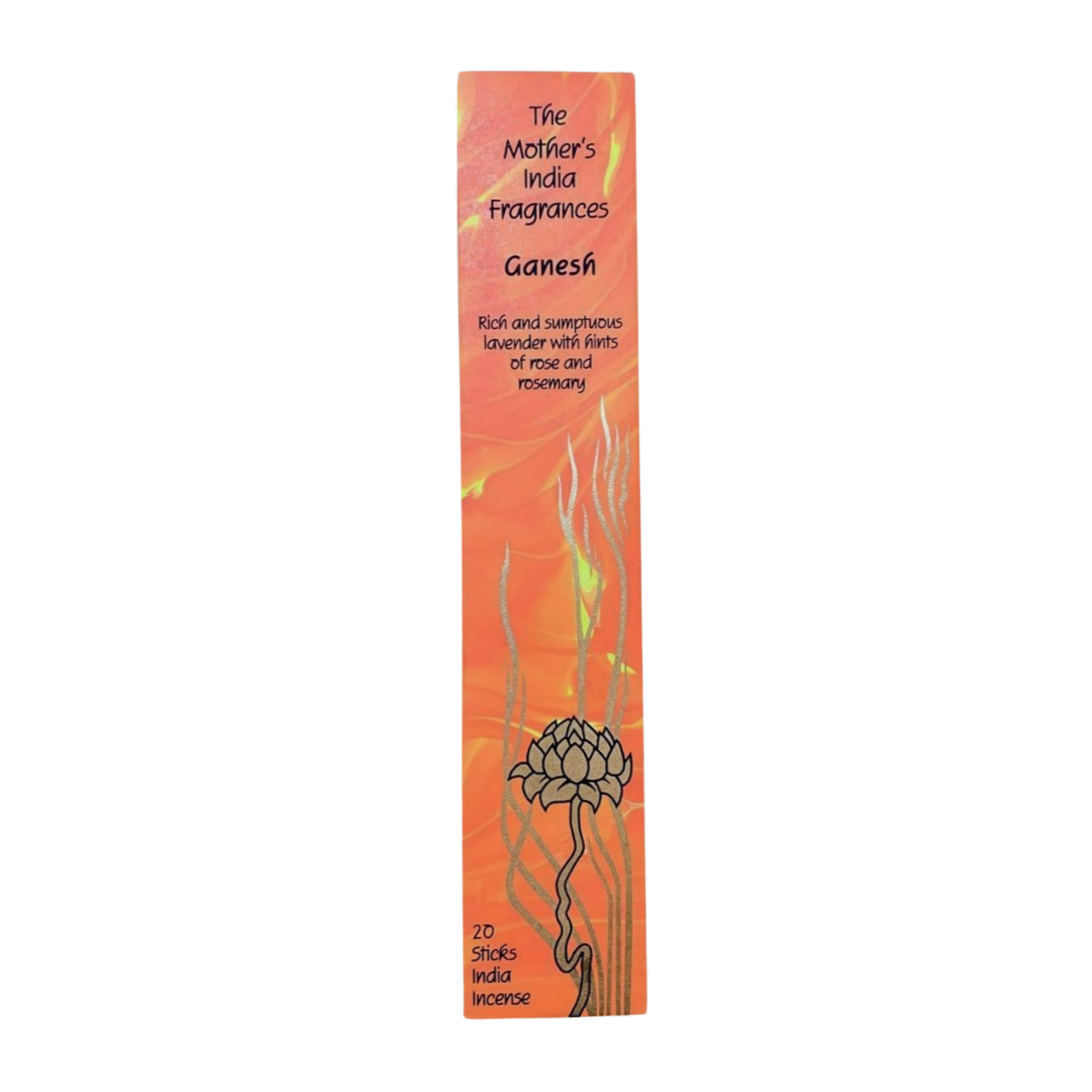 Mother's India Ganesh - Lavender, Rose, Patchouli & Amber Blend (20 Sticks) Fair Trade