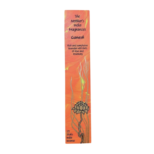 Mother's India Ganesh - Lavender, Rose, Patchouli & Amber Blend (20 Sticks) Fair Trade