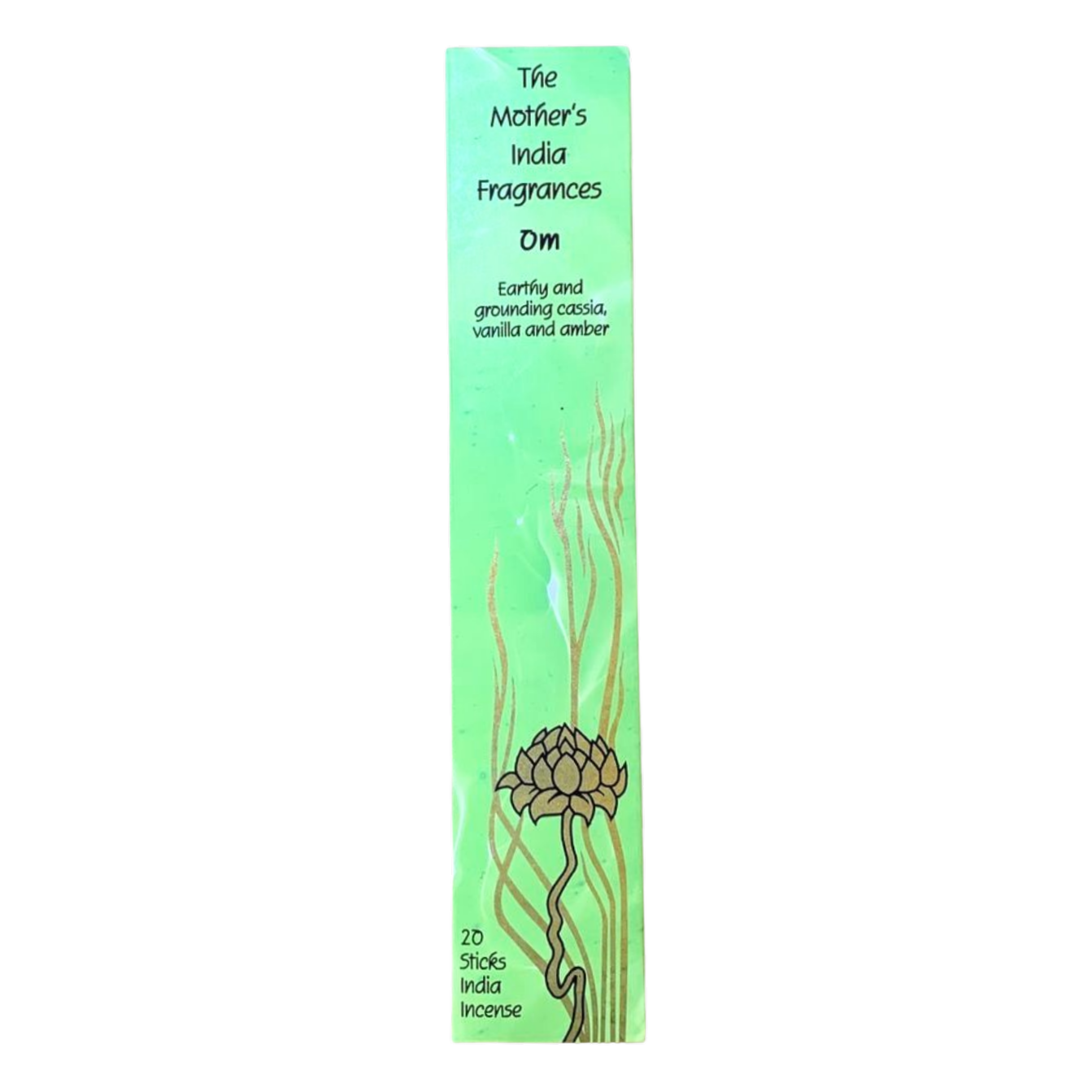Mother's India Om Incense with Vanilla, Amber & Cassia Blend (20 Sticks) Fair Trade