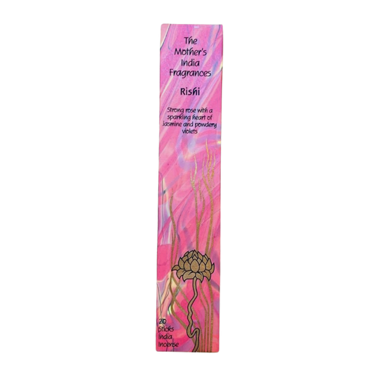 Mother's India Rishi Incense - Rose, Jasmine & Violet Blend (20 Sticks) Fair Trade