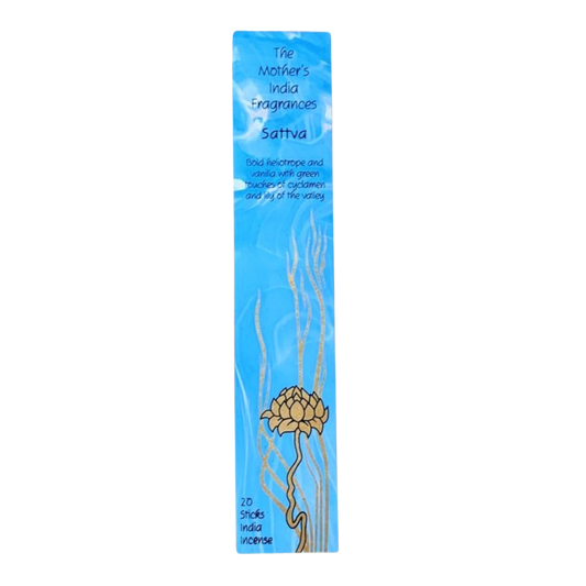Mother's India Sattva Incense - Heliotrope, Vanilla & Lily of the Valley Blend (20 Sticks) Fair Trade