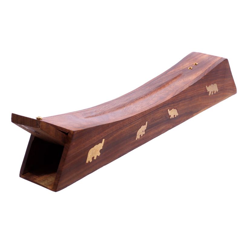 Decorative Sheesham Wood Incense Stick Elephant Box IF204