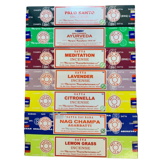 Satya Awaken the Senses Incense - Uplifting & Clarity Pack | Lemongrass, Citronella, Eucalyptus, Meditation | Anti-Stress & Focus Satya