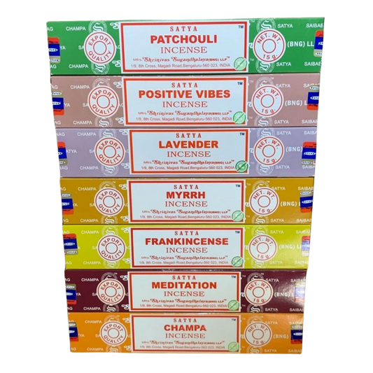 Satya Evening Unwind Incense - Sleep & Restoration Bundle | Lavender, Frankincense, Patchouli, Champa | Night Calm & Dreamy Vibes Satya