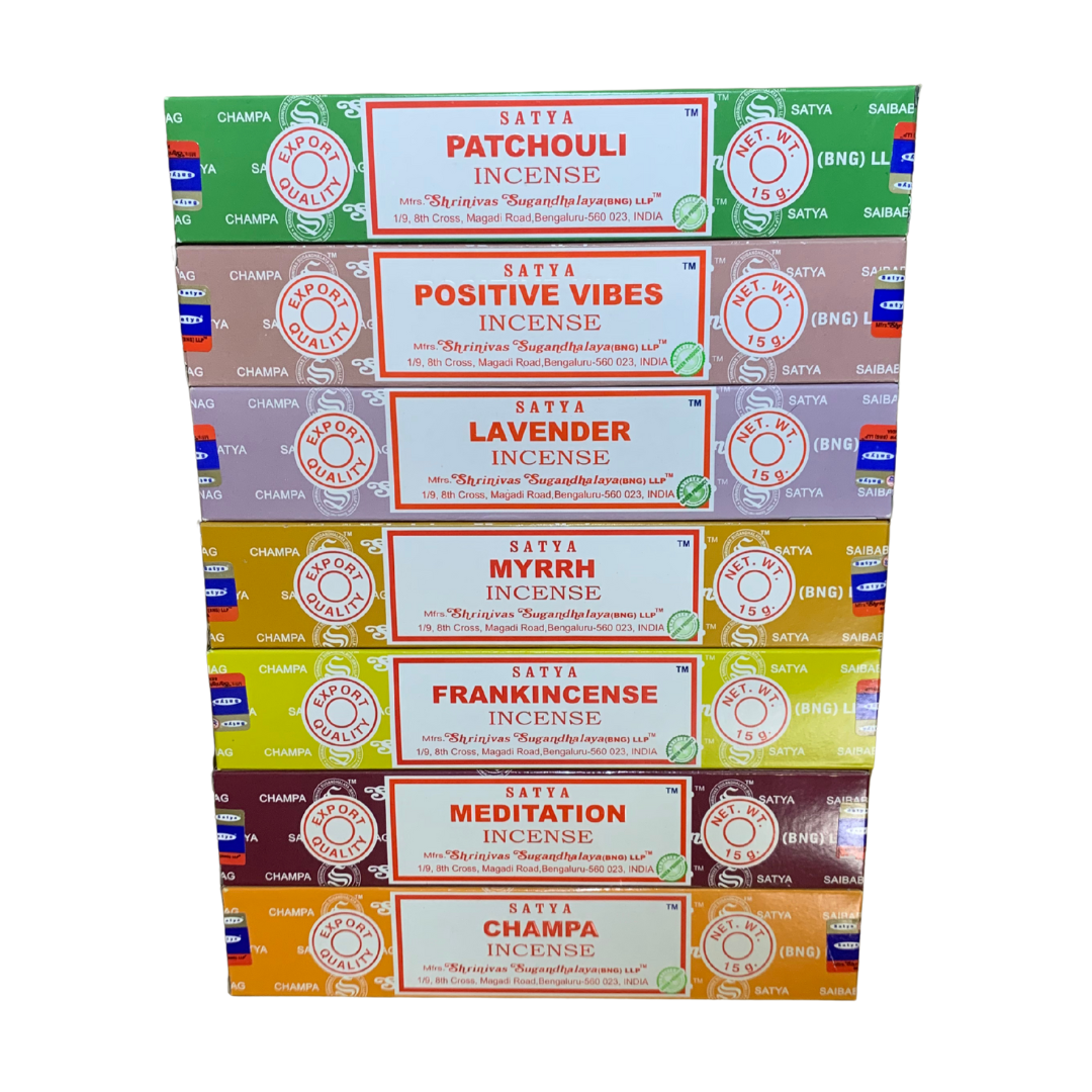 Satya Evening Unwind Incense - Sleep & Restoration Bundle | Lavender, Frankincense, Patchouli, Champa | Night Calm & Dreamy Vibes