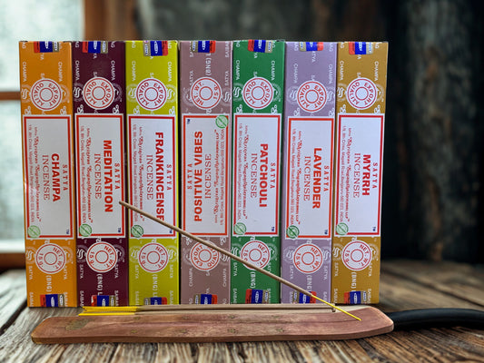 Satya Evening Unwind Incense - Sleep & Restoration Bundle | Lavender, Frankincense, Patchouli, Champa | Night Calm & Dreamy Vibes