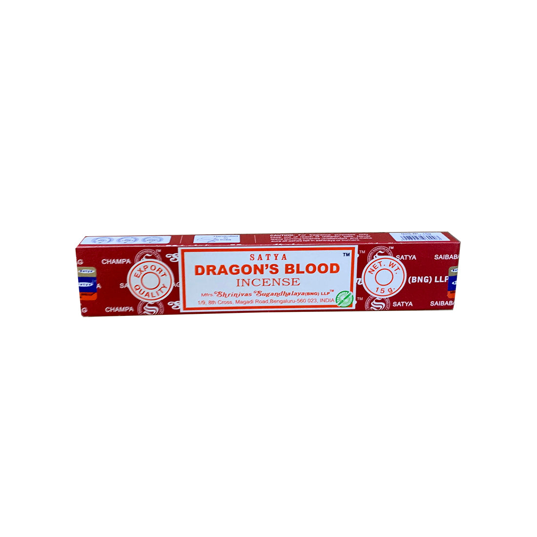 Box of Satya Dragon's Blood incense on a white background
