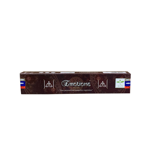 Box of Emotions incense sticks on a white background