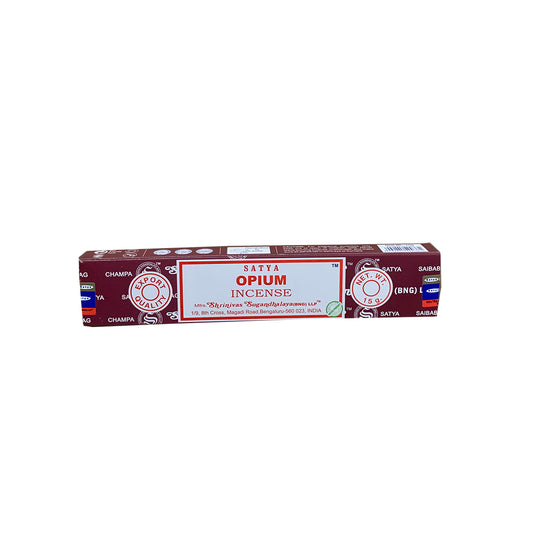Box of Satya Opium Incense on a white background