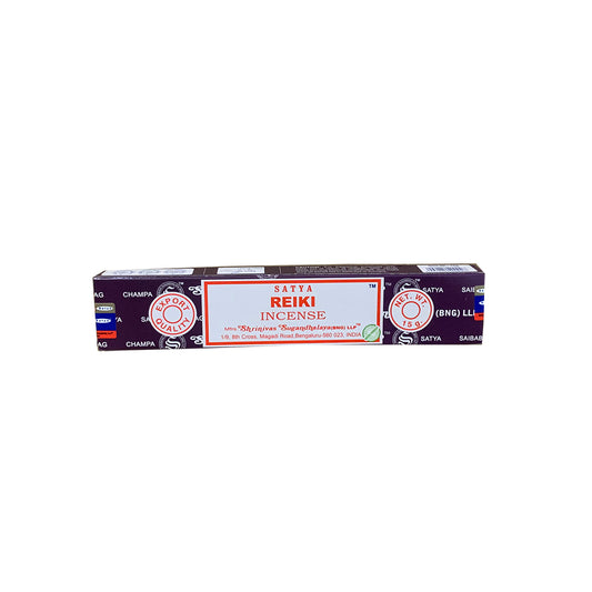 Satya Reiki incense packaging on a white background