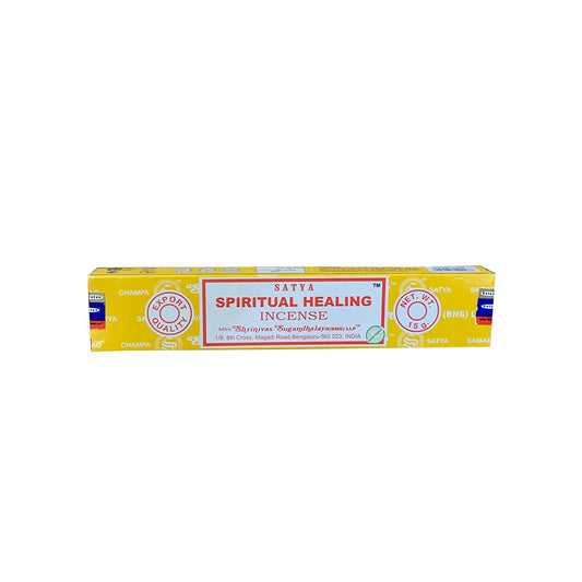 Satya Spiritual Healing Incense Sticks – soothing herbal woody aroma for balance, renewal, meditation and energy cleansing – 15g hand-rolled box
