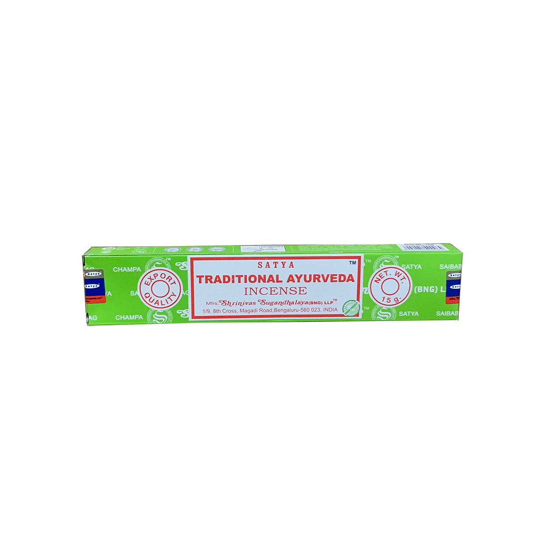 Box of Satya Traditional Ayurveda Incense on a white background