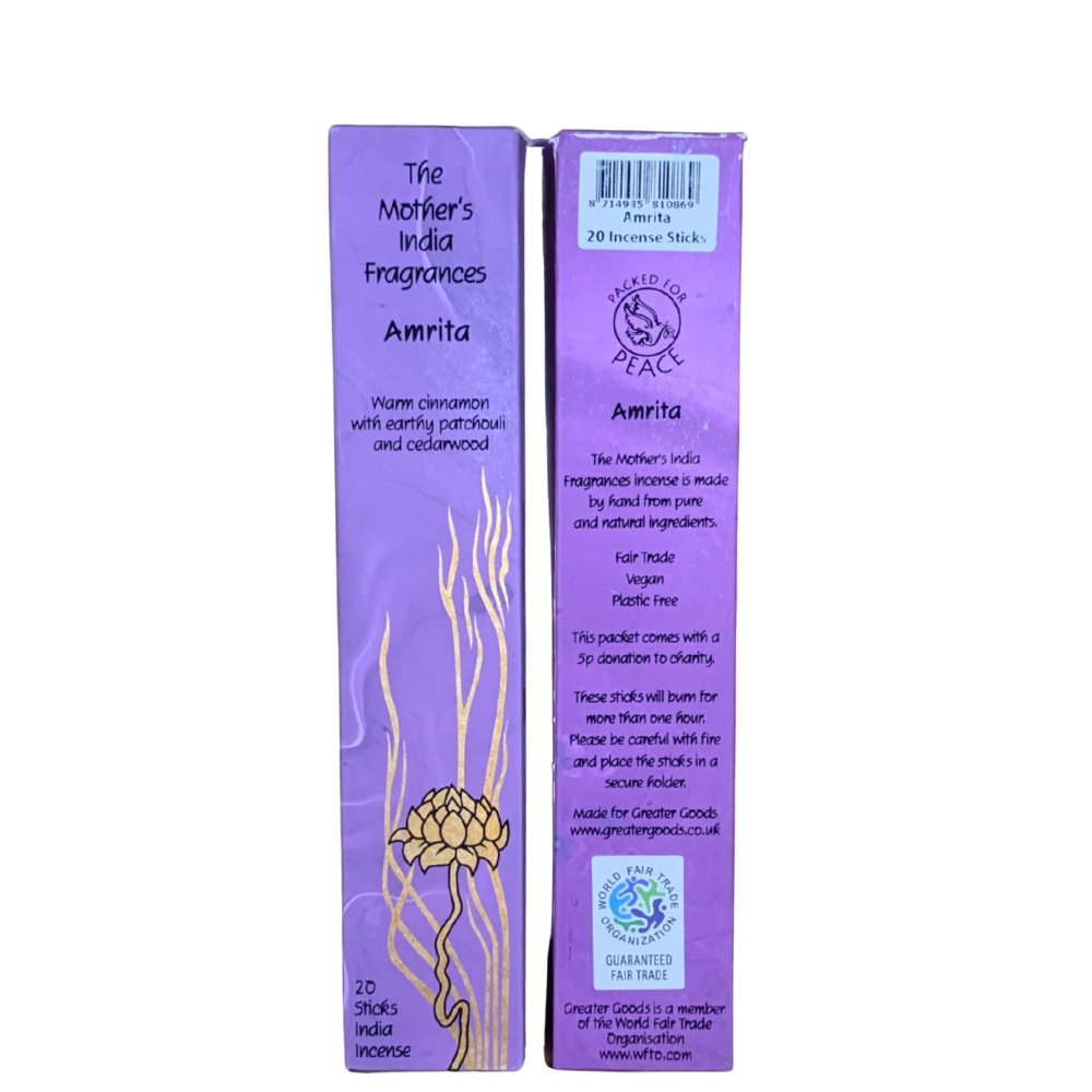Mother’s India Incense Om Amrita Prem Ganesh 80 Sticks Aromatherapy Gift
