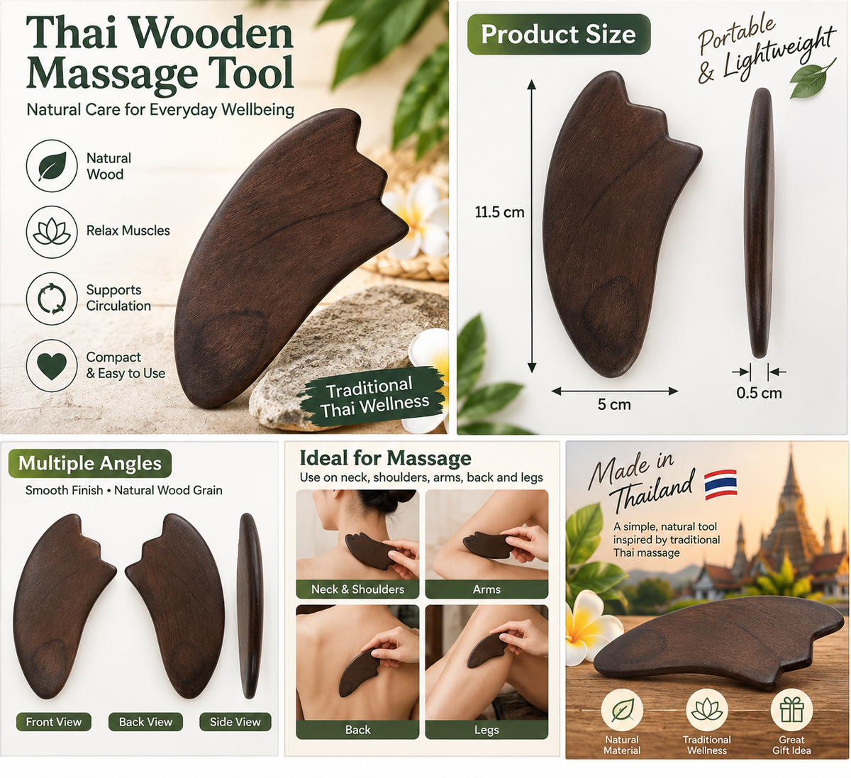 Wooden Massage Foot Print