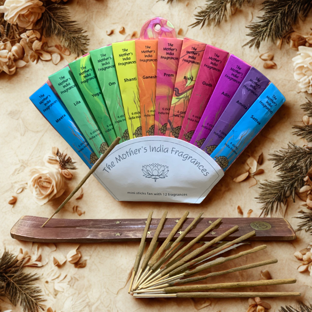 The Mother's India Fragrances - fan with twelve fragrances